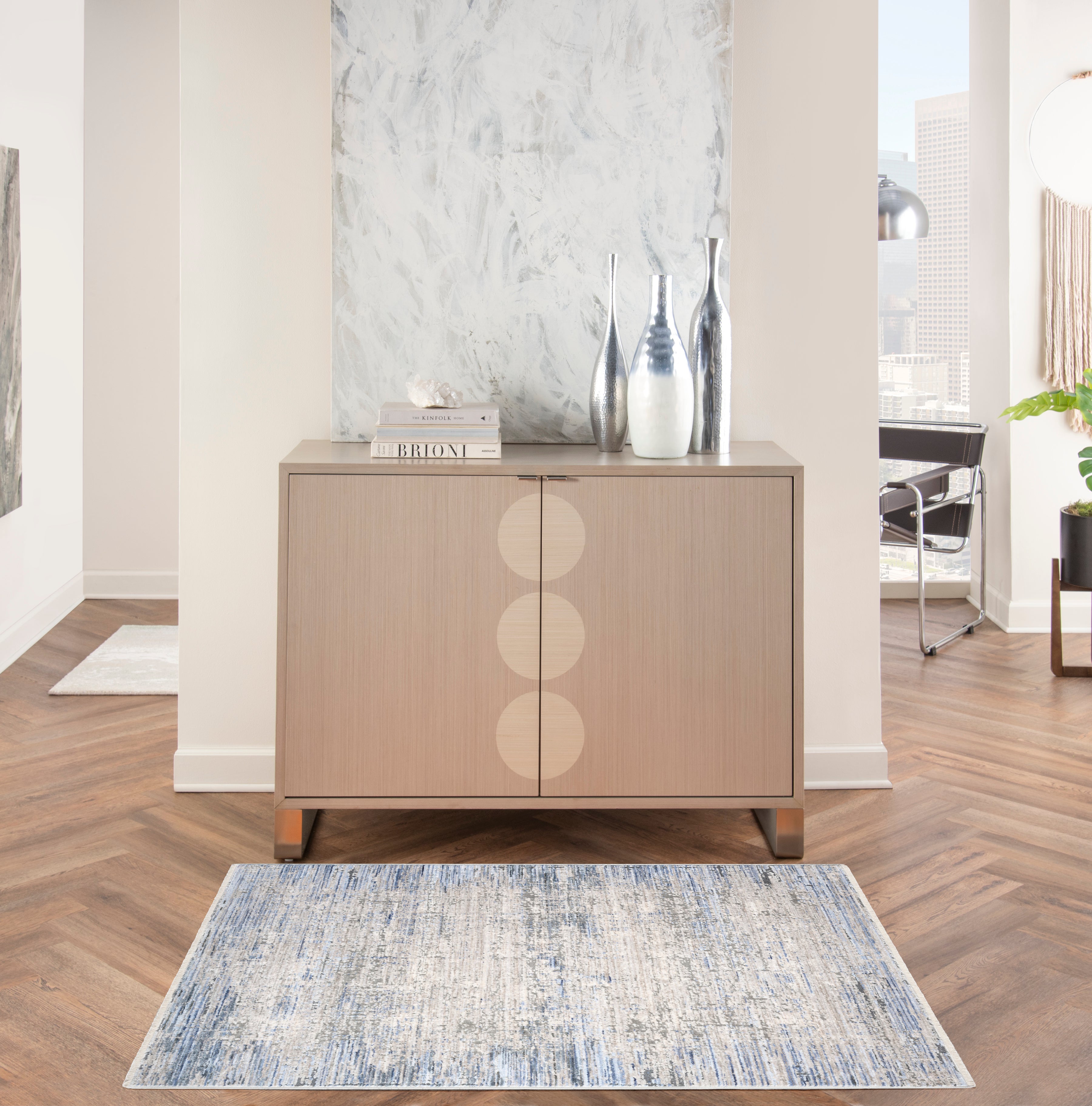 Nourison Abstract Hues ABH02 Grey/Blue Large Rectangle Rug